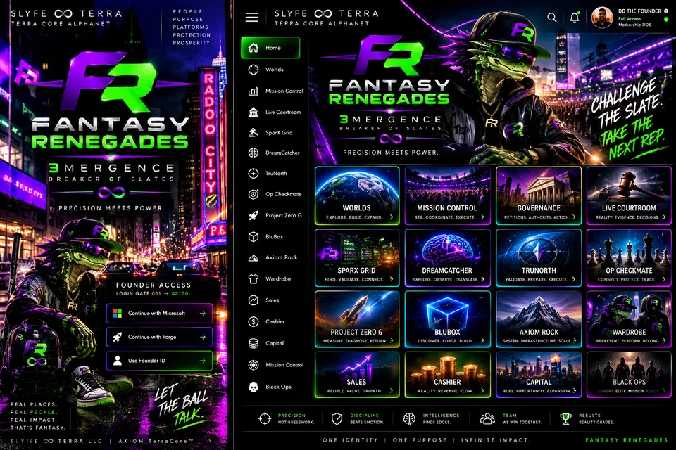 Fantasy Renegades founder interface and vivid brand expression